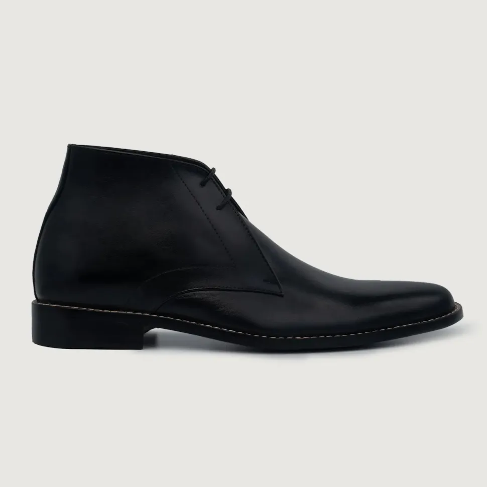 Corry Chukka Black Leather Boots