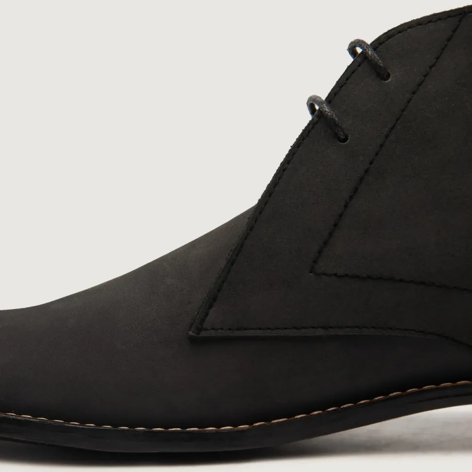 Corry Chukka Black Nubuck Leather Boots