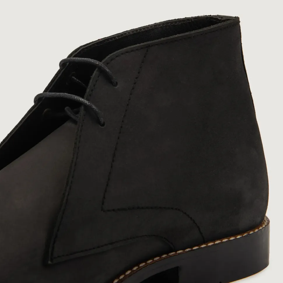 Corry Chukka Black Nubuck Leather Boots