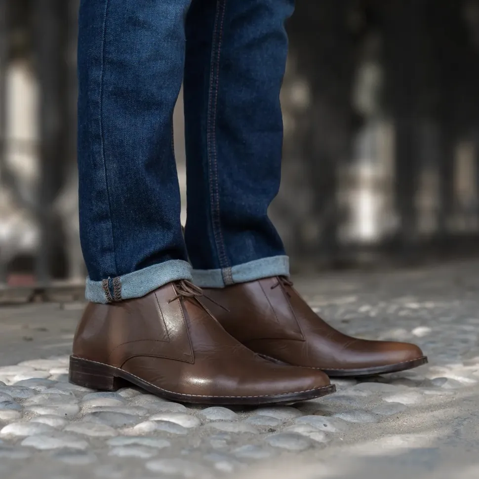 Corry Chukka Brown Leather Boots