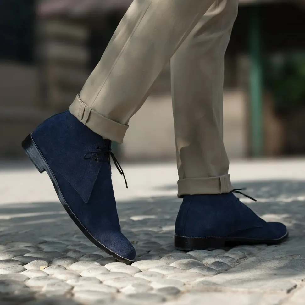 Corry Chukka Midnight Blue Suede Leather Boots
