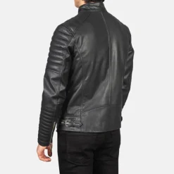 Damian Black Leather Biker Jacket