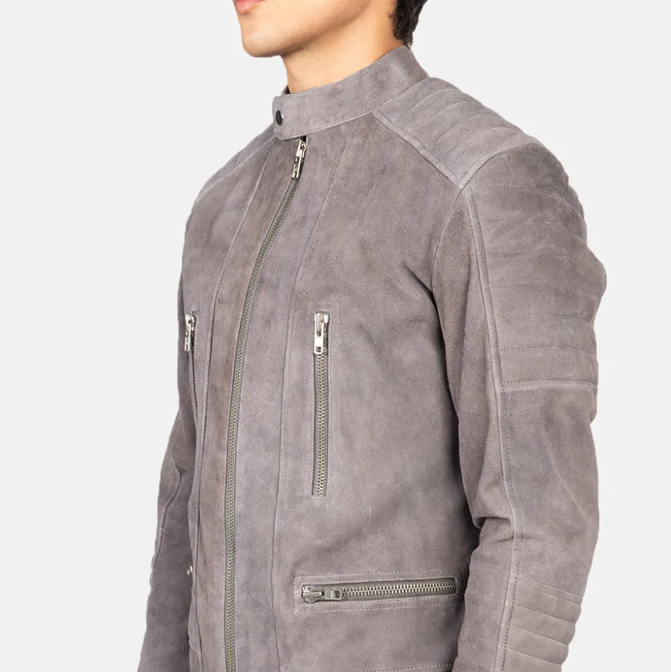 Damian Grey Suede Biker Jacket