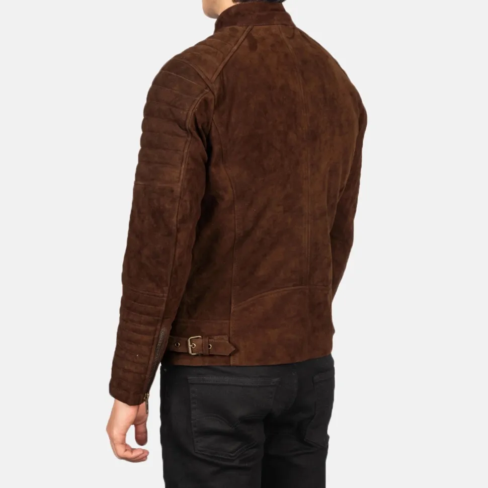 Damian Mocha Suede Biker Jacket