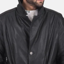 Daniel Black Leather Trench Coat