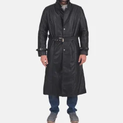 Daniel Black Leather Trench Coat