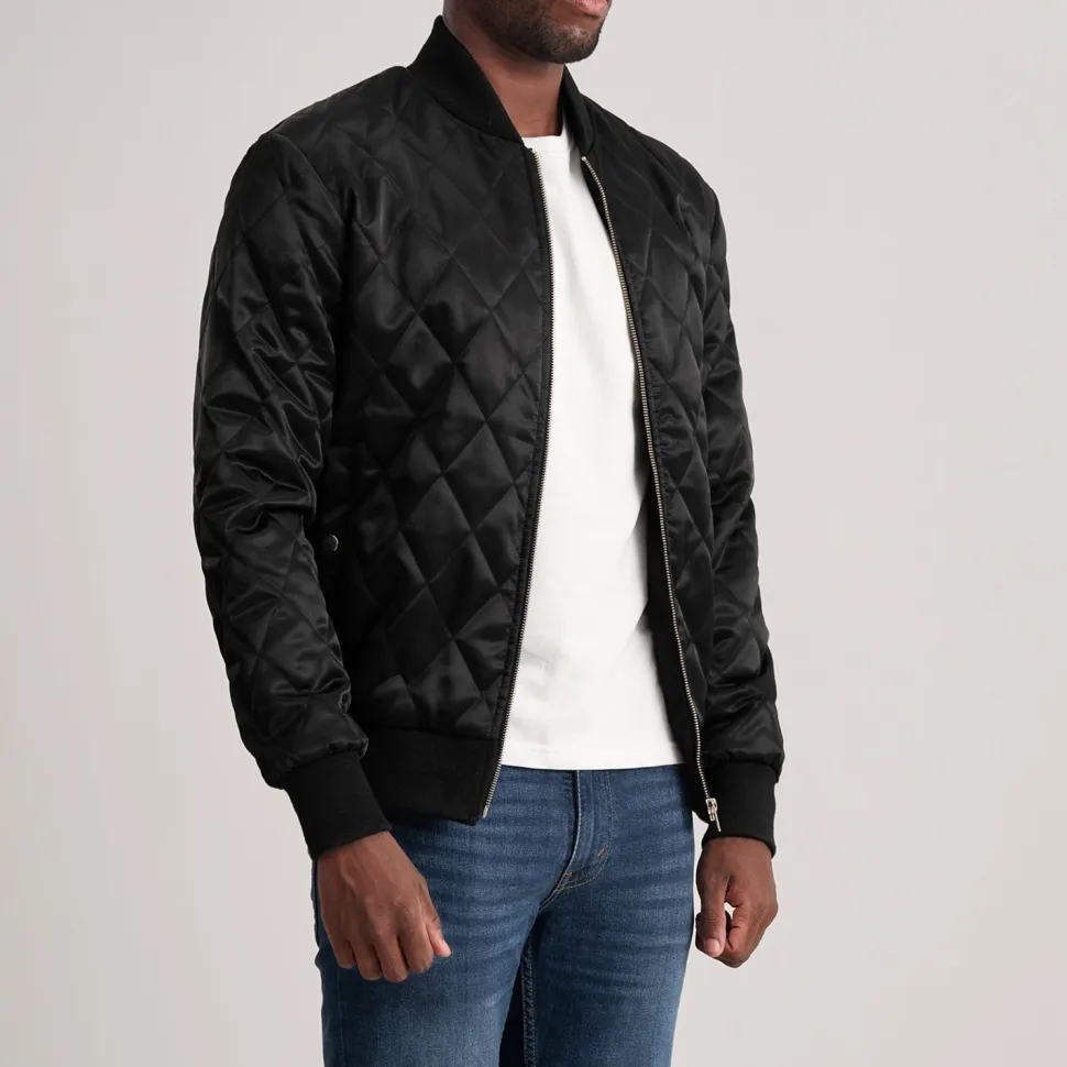 Danson Quilted Black Varsity Jacket