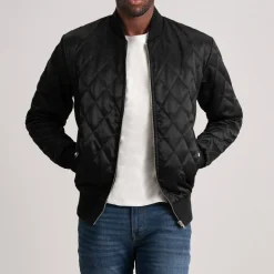 Danson Quilted Black Varsity Jacket