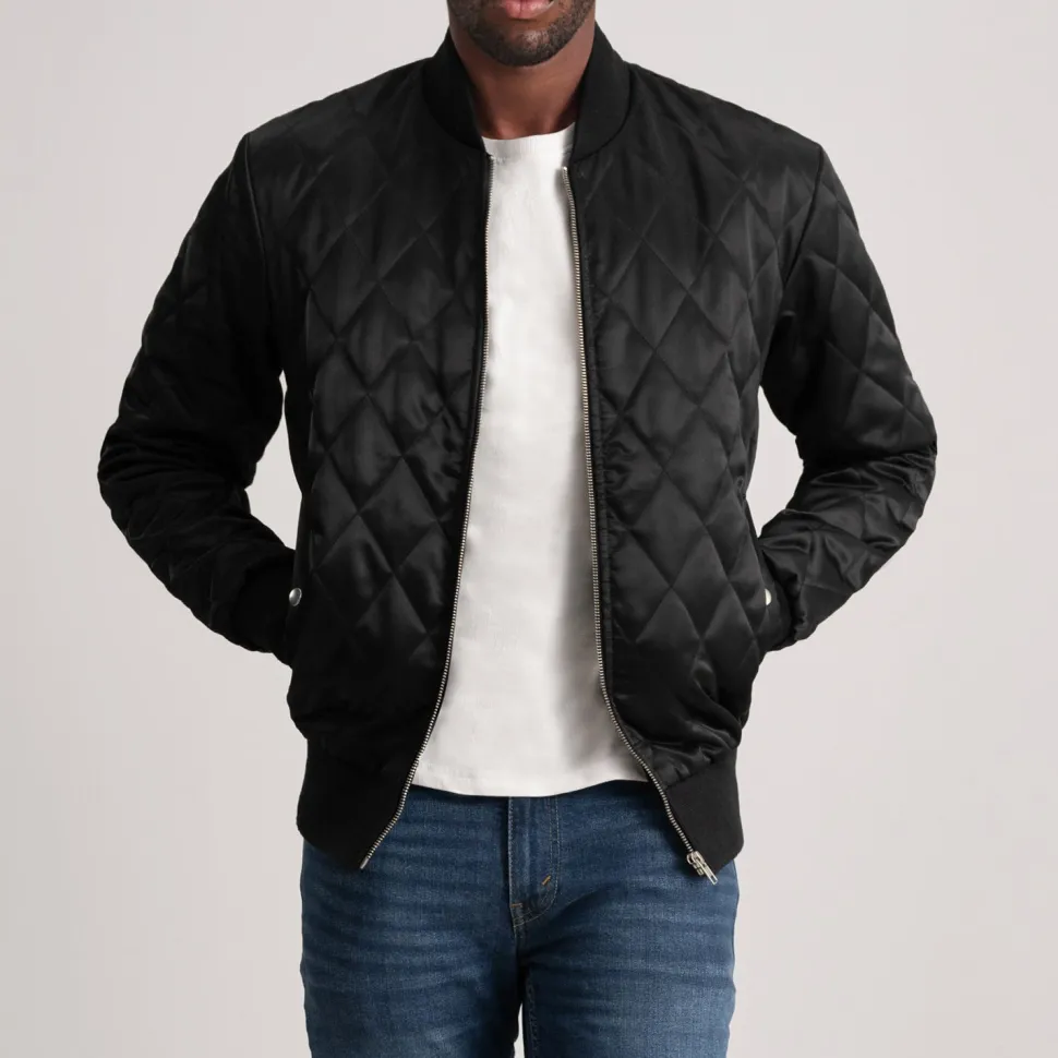 Danson Quilted Black Varsity Jacket