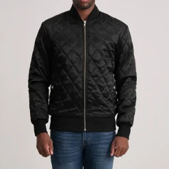 Danson Quilted Black Varsity Jacket