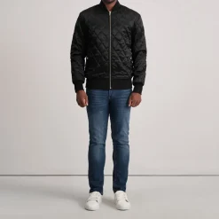 Danson Quilted Black Varsity Jacket