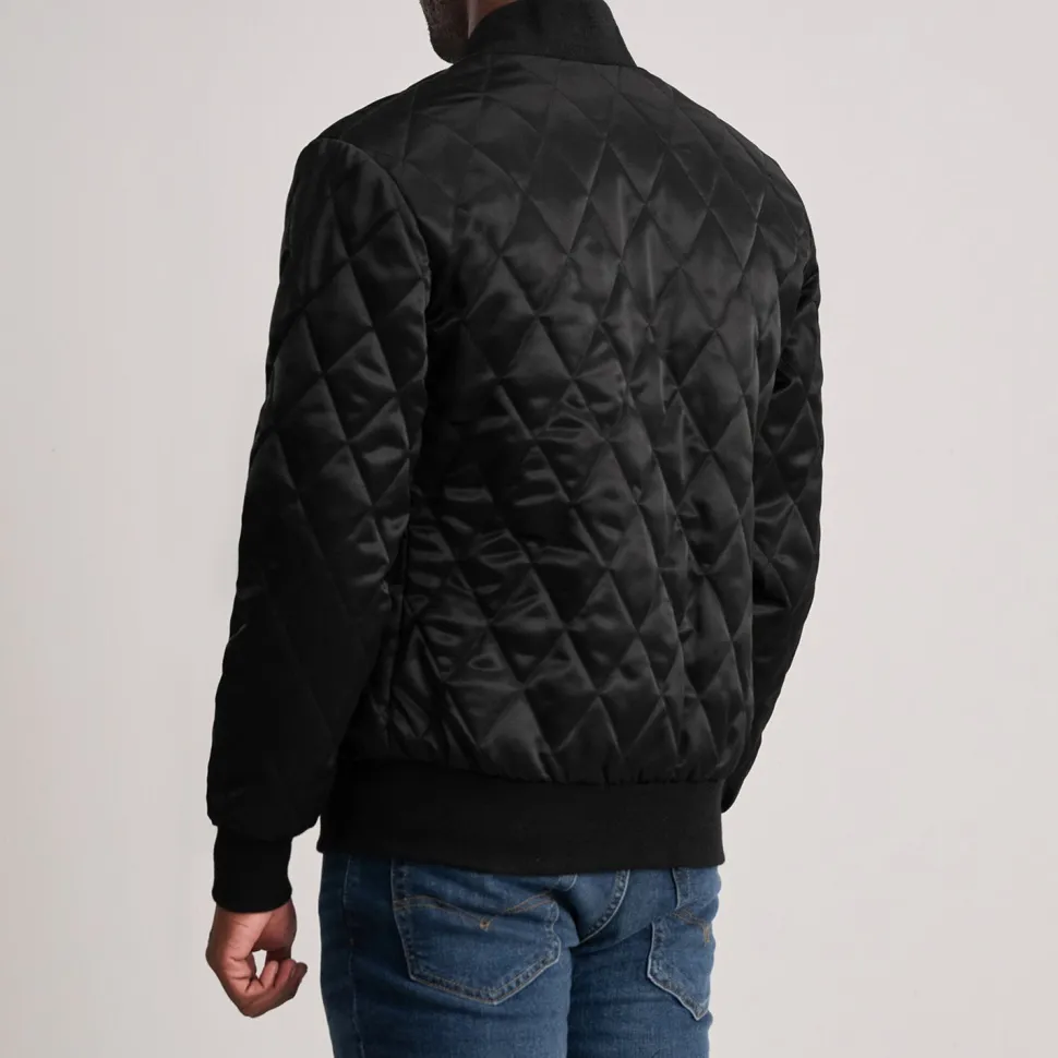 Danson Quilted Black Varsity Jacket