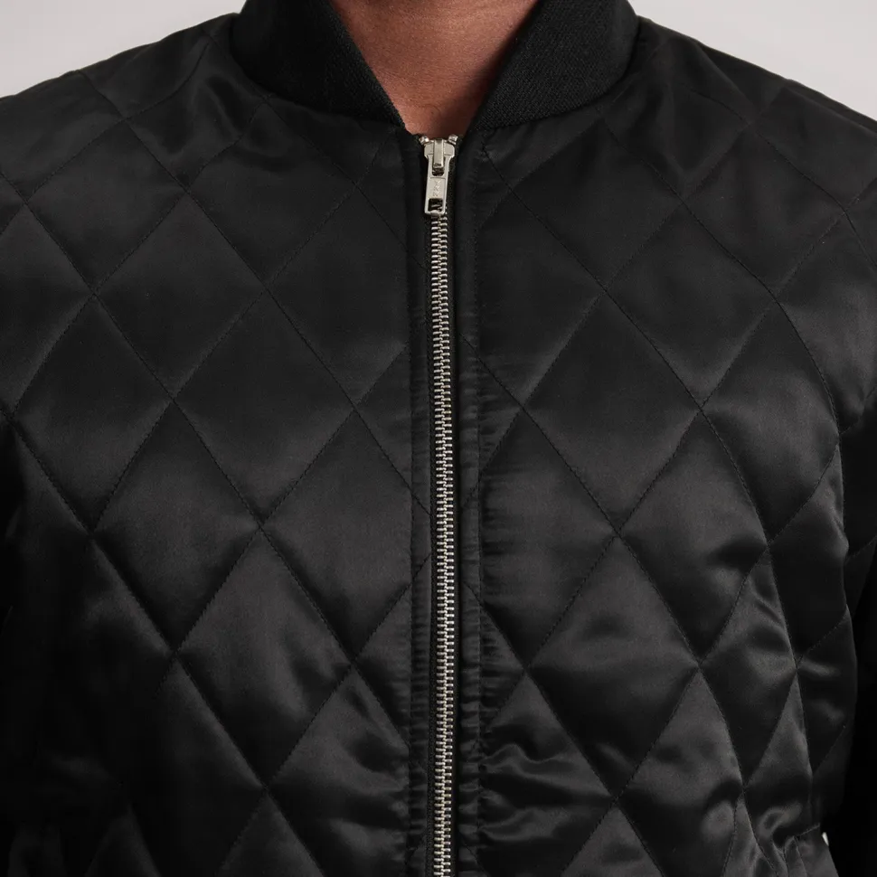 Danson Quilted Black Varsity Jacket