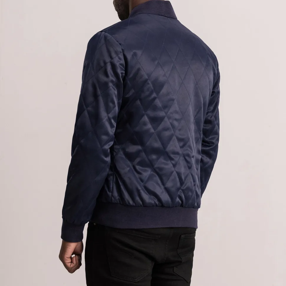 Danson Quilted Blue Varsity Jacket