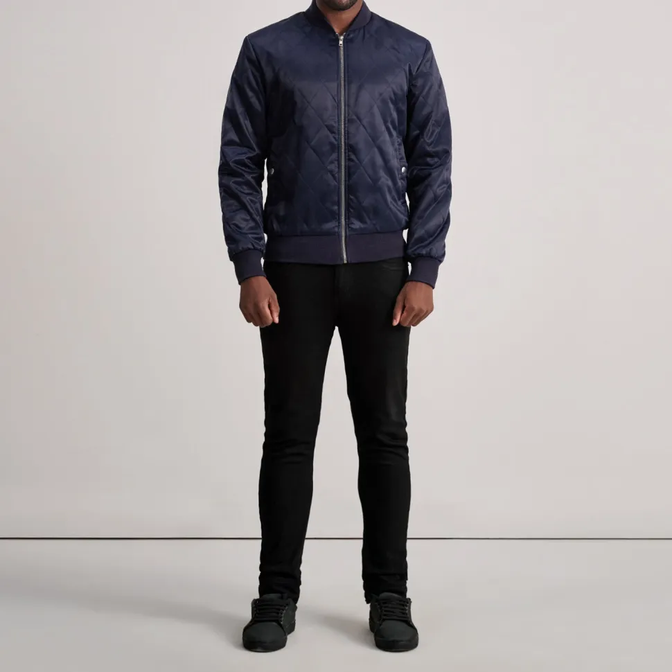 Danson Quilted Blue Varsity Jacket