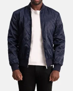 Danson Quilted Blue Varsity Jacket