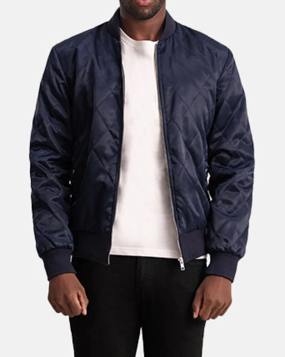 Danson Quilted Blue Varsity Jacket