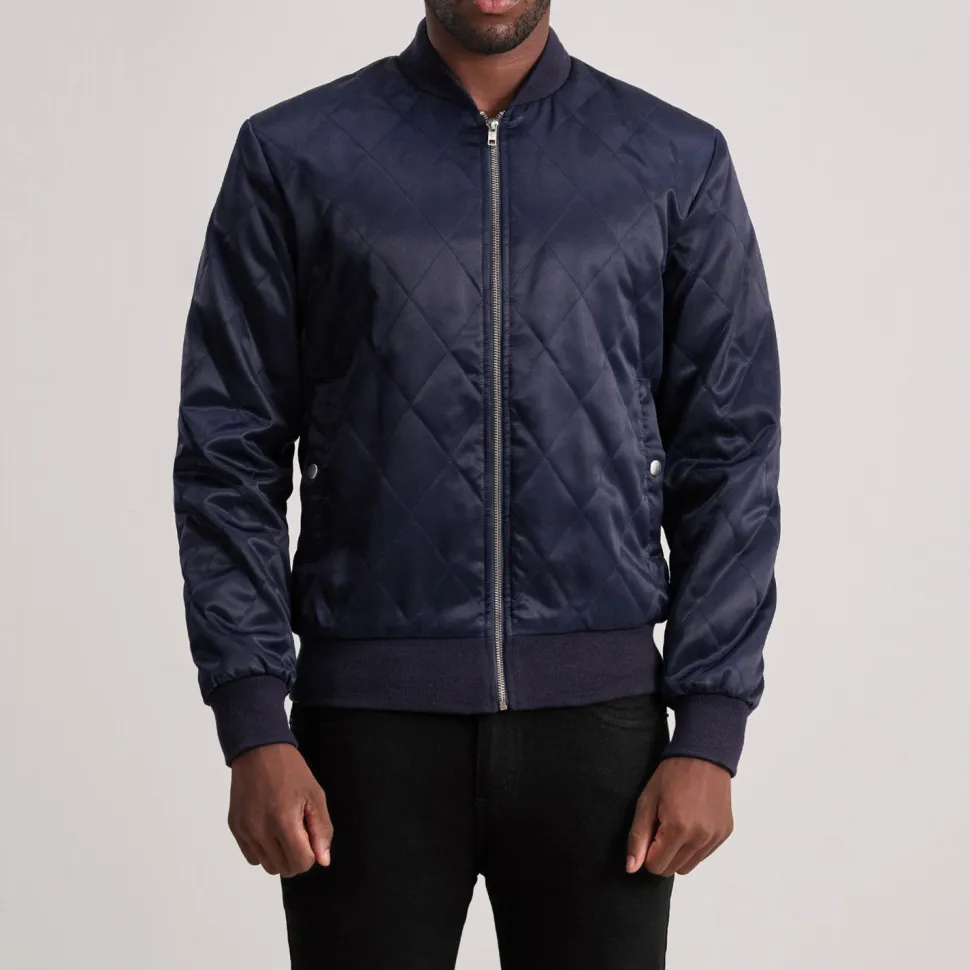 Danson Quilted Blue Varsity Jacket