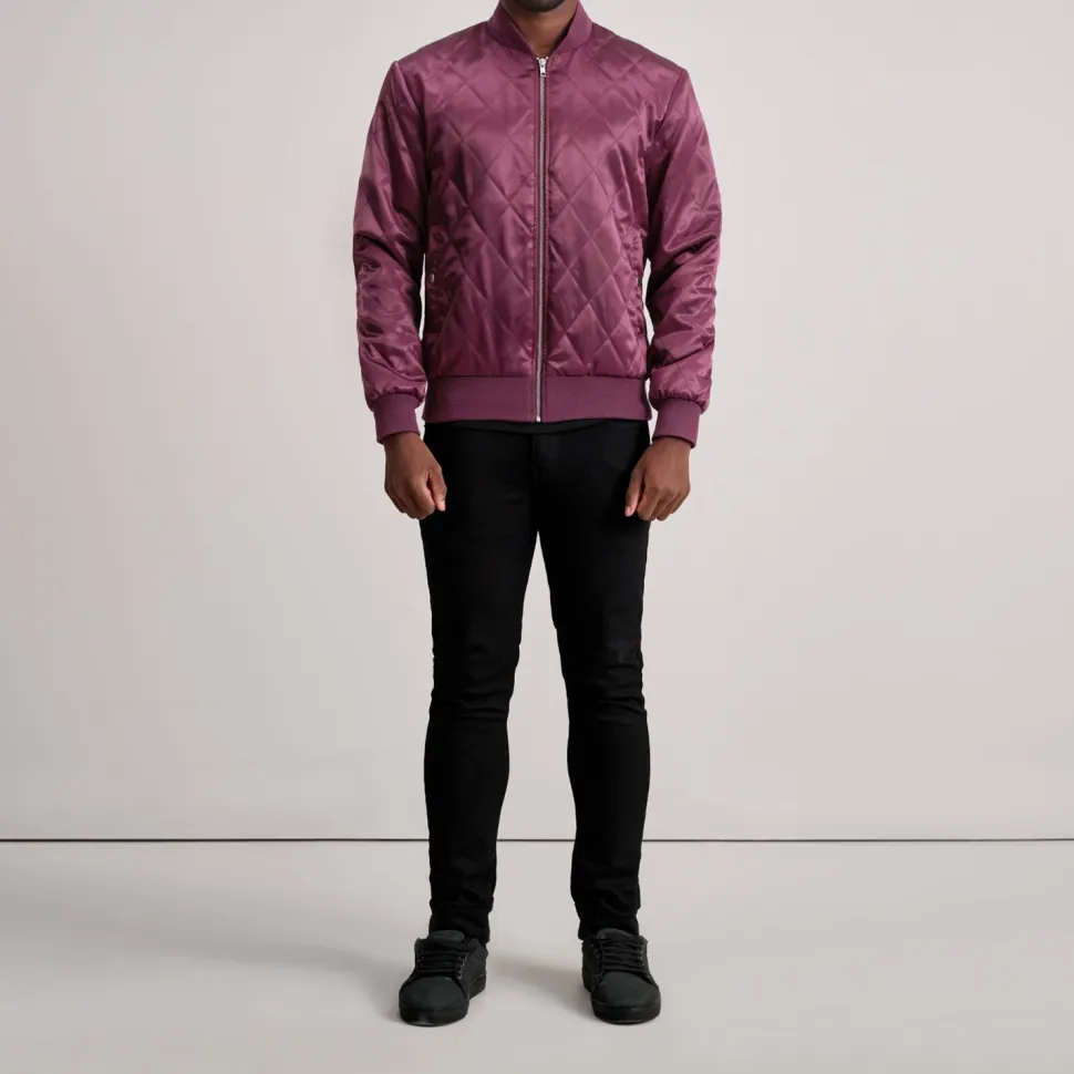 Danson Quilted Maroon Varsity Jacket