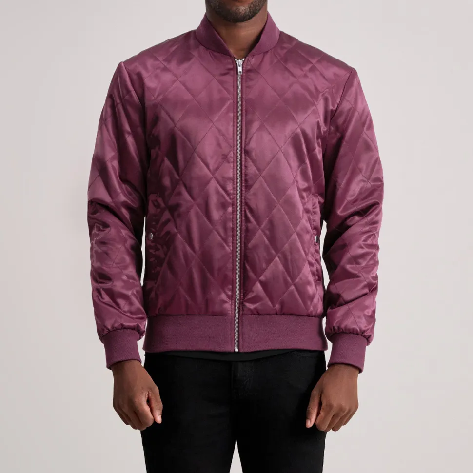 Danson Quilted Maroon Varsity Jacket