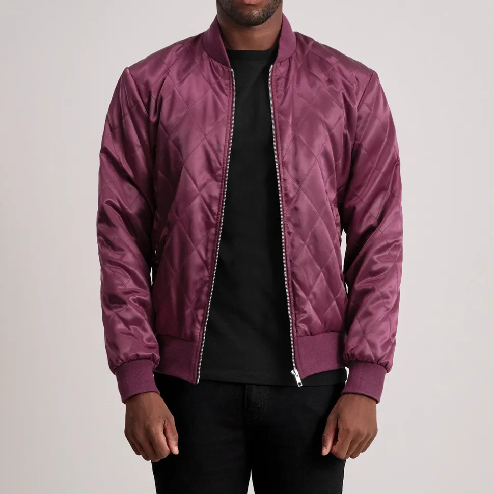 Danson Quilted Maroon Varsity Jacket