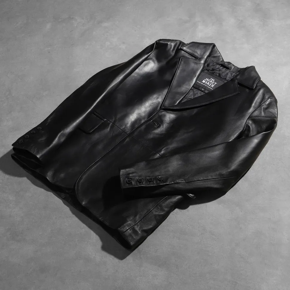 Daron Black Leather Blazer