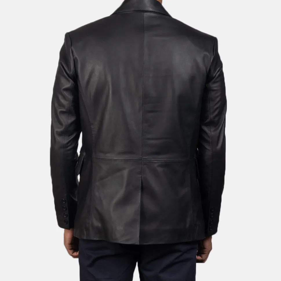 Daron Black Leather Blazer