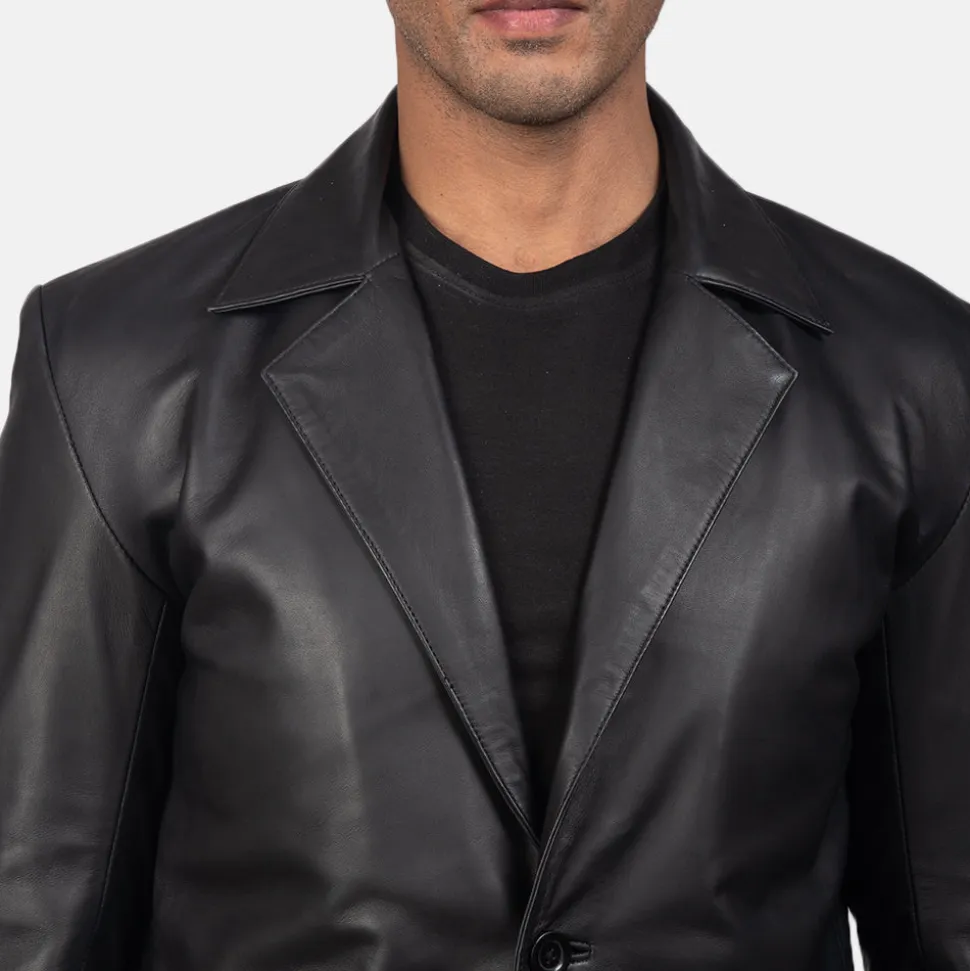 Daron Black Leather Blazer