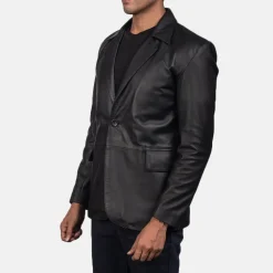Daron Black Leather Blazer