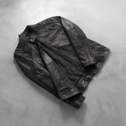 Dean Black Leather Biker Jacket