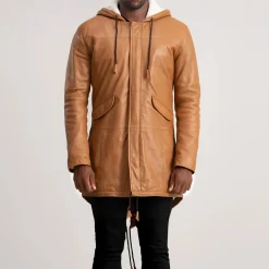 Delvin Tan Leather Parka