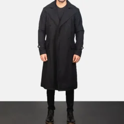 Detective Black Wool Coat