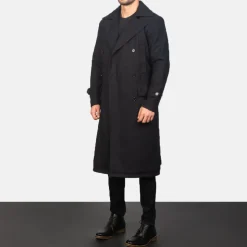Detective Black Wool Coat