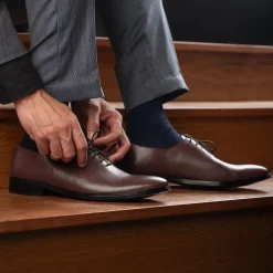 Director Wholecut Maroon Leather Shoes