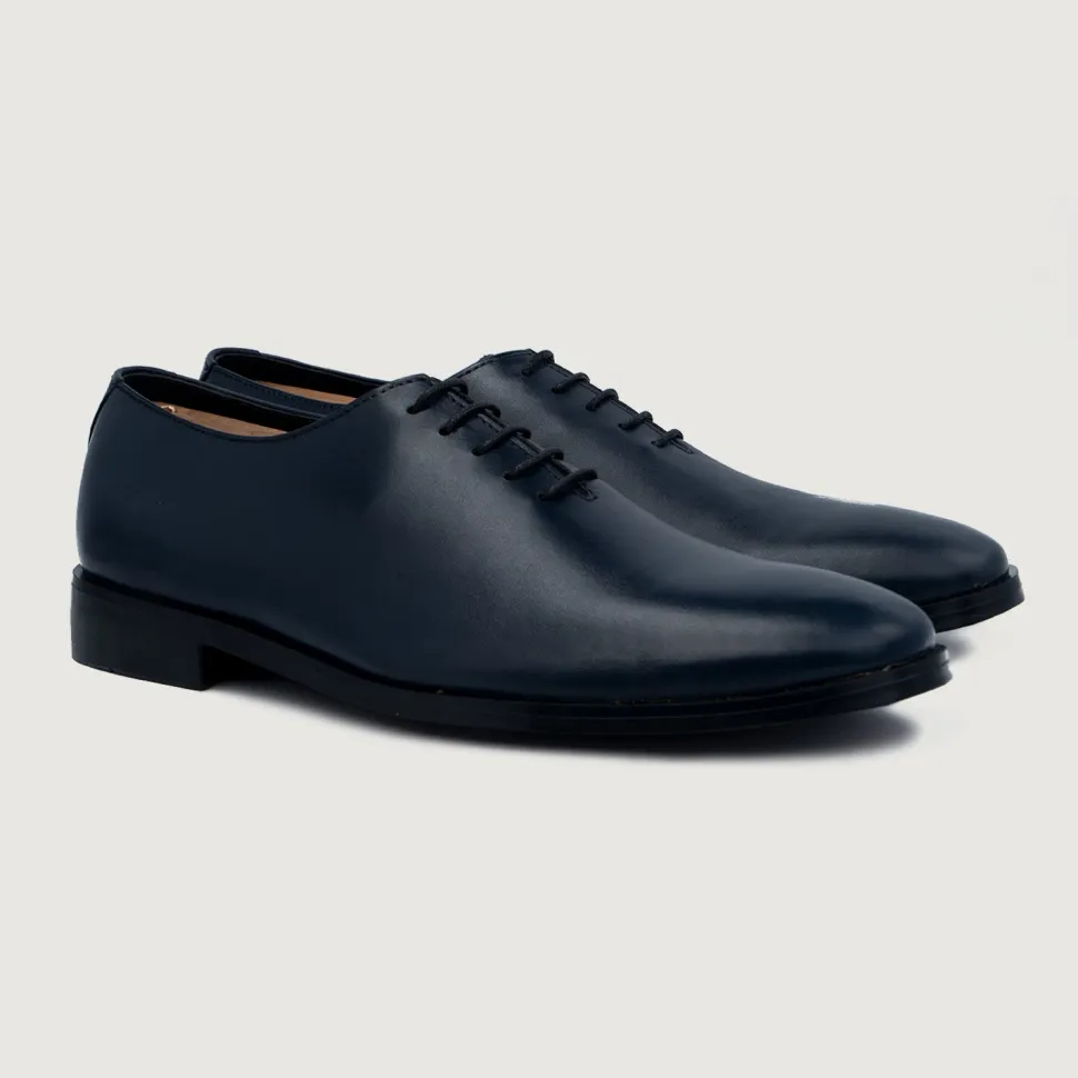 Director Wholecut Midnight Blue Leather Shoes