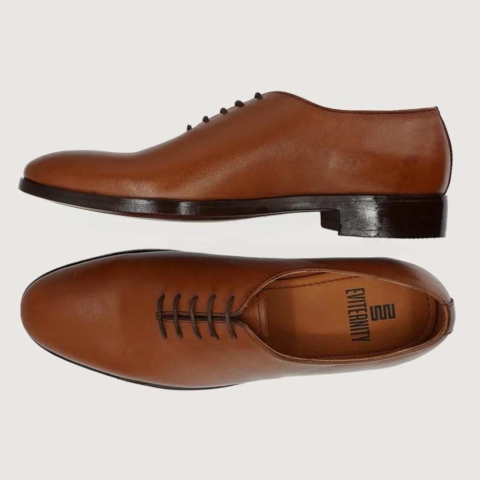Director Wholecut Tan Leather Shoes