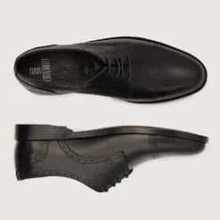 Dirk Brogues Derby Black Leather Shoes