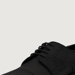 Dirk Brogues Derby Black Nubuck Leather Shoes