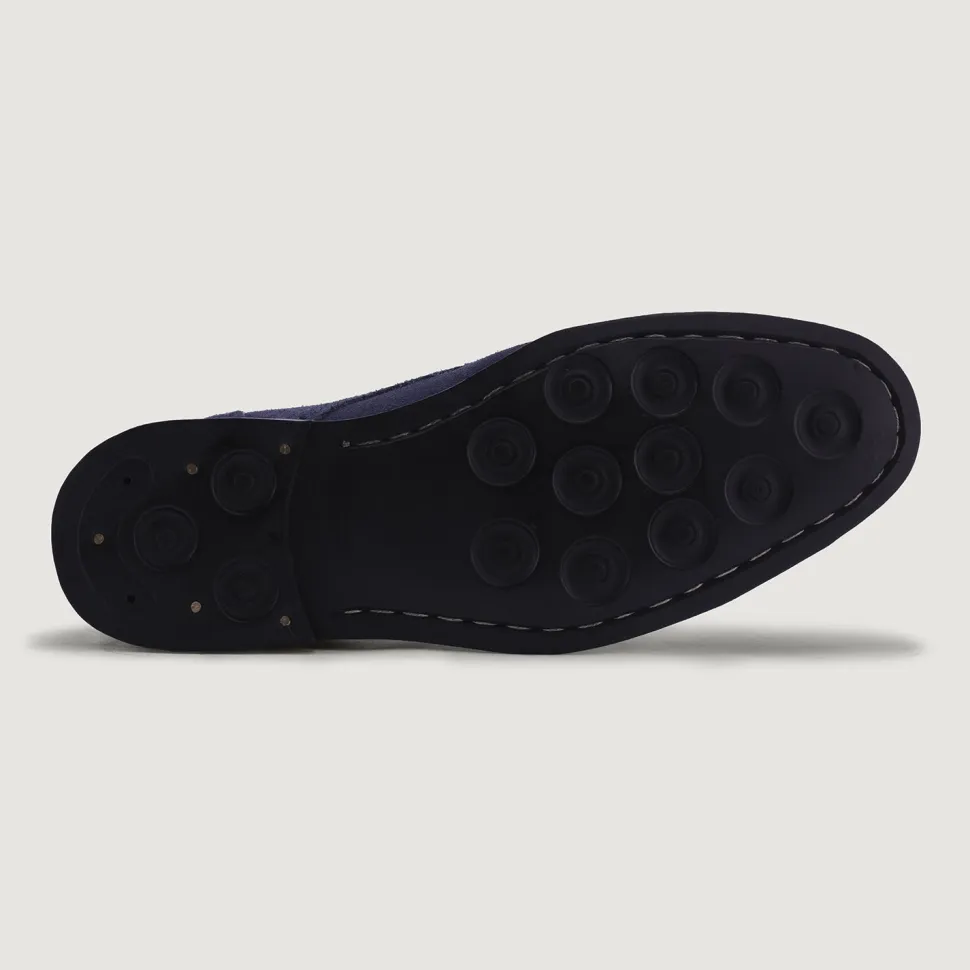 Dirk Brogues Derby Blue Suede Leather Shoes - StudGuard