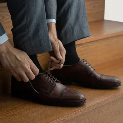 Dirk Brogues Derby Brown Leather Shoes - StudGuard