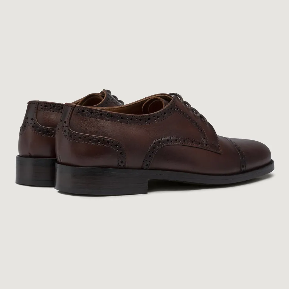 Dirk Brogues Derby Brown Leather Shoes - StudGuard