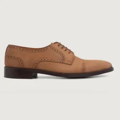 Dirk Brogues Derby Brown Nubuck Leather Shoes