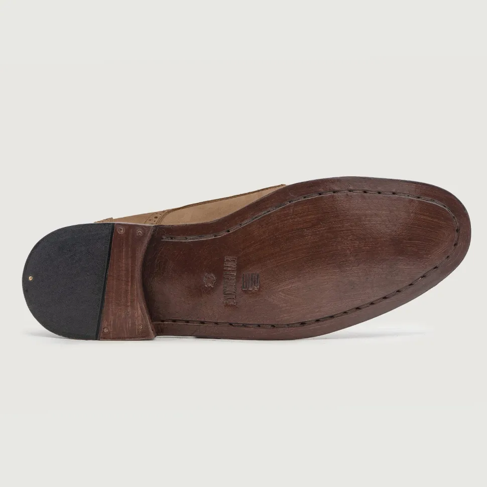 Dirk Brogues Derby Brown Nubuck Leather Shoes