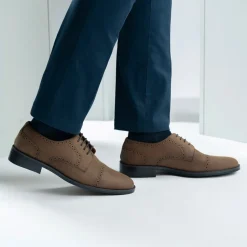 Dirk Brogues Derby Brown Oil Pullup Leather Shoes - StudGuard