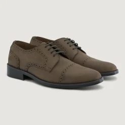 Dirk Brogues Derby Brown Oil Pullup Leather Shoes - StudGuard