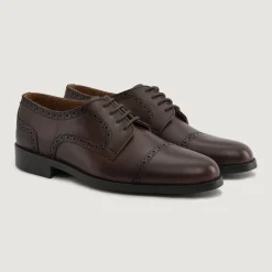 Dirk Brogues Derby Burnished Brown Leather Shoes