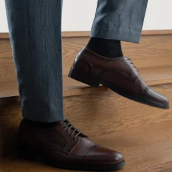 Dirk Brogues Derby Burnished Brown Leather Shoes