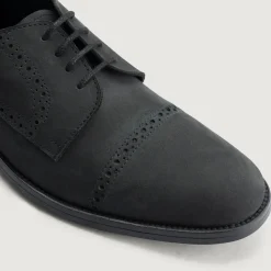 Dirk Brogues Derby Matte Black Nubuck Leather Shoes - StudGuard