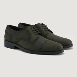 Dirk Brogues Derby Olive Oil Pullup Leather Shoes - StudGuard