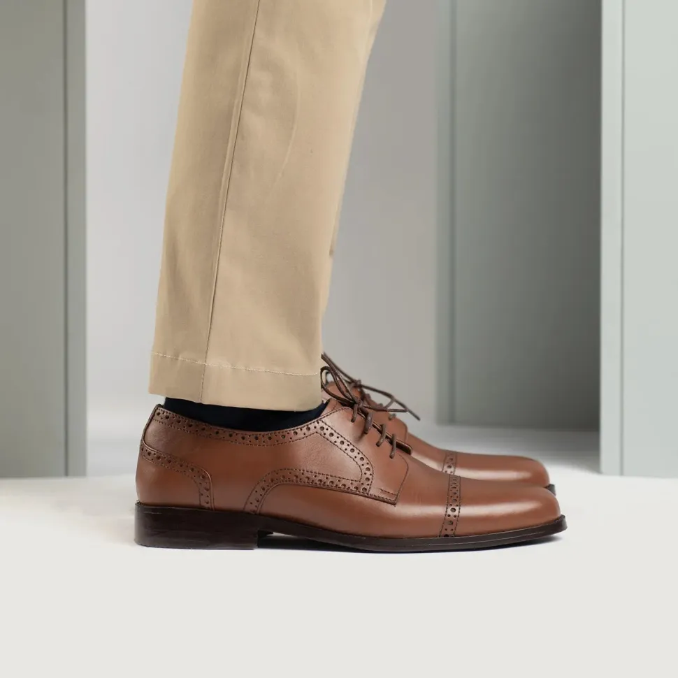 Dirk Brogues Derby Tan Leather Shoes